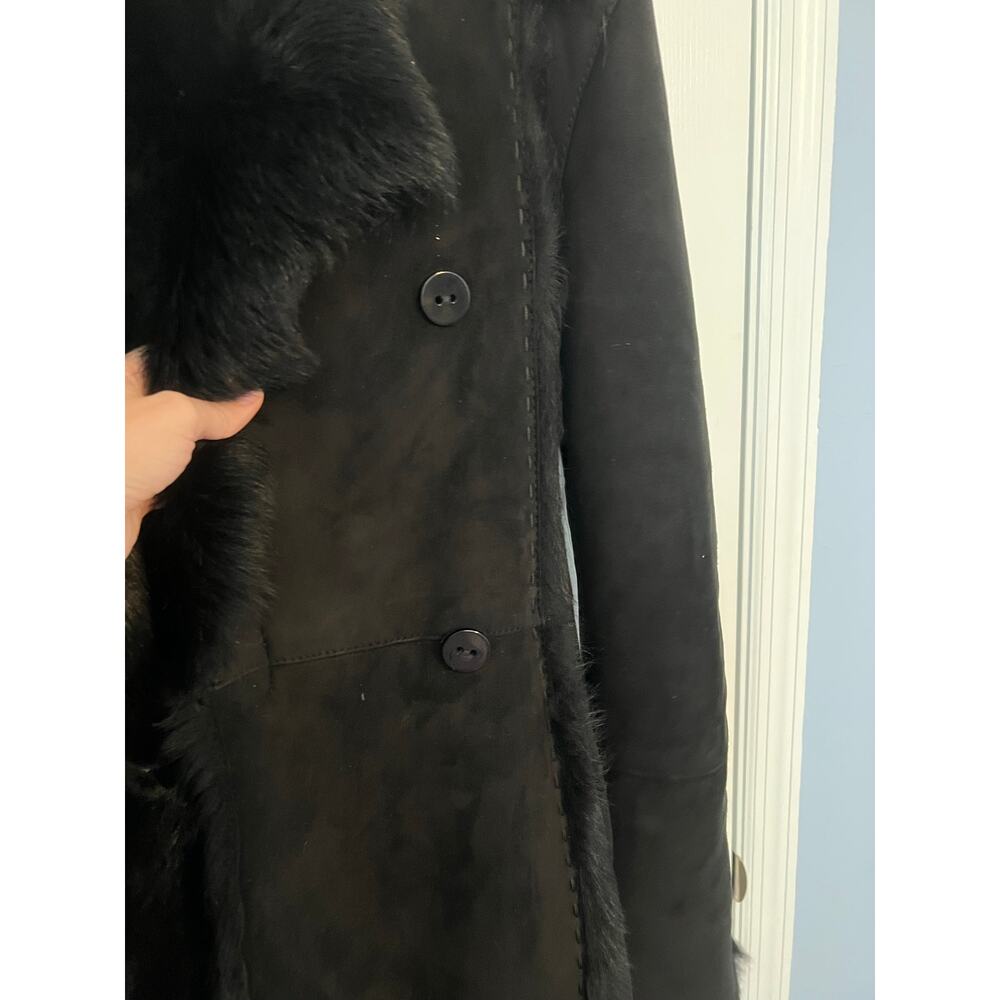 Vakko Black Faux Fur Hooded Jacket ptp 21 large - Picture 6 of 7